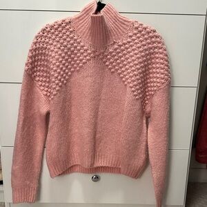 Free People Bubblegum Pink Turtleneck Sweater